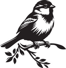 Obraz premium Sparrow bird silhouette vector art