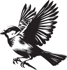 Sparrow bird silhouette vector art