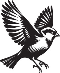 Sparrow bird silhouette vector art