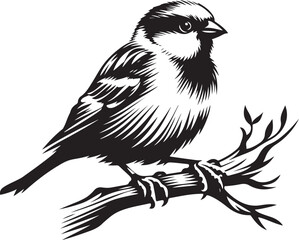 Sparrow bird silhouette vector art