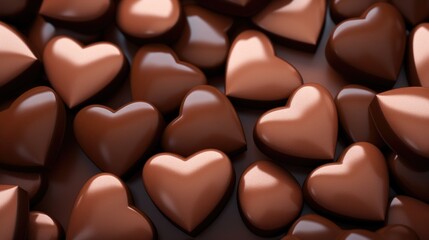 Fototapeta premium Mocha Color Hearts as a background