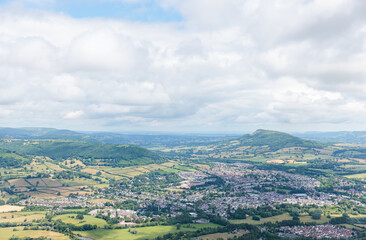 Fototapeta na wymiar Amazing landscape view of Abergavenny, Monmouthshire, Wales, England