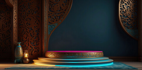 ISLAMIC Podium display stage for the festive spirit of islamic event and celebration