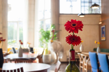 Retro romantic cafe and restaurant decoration