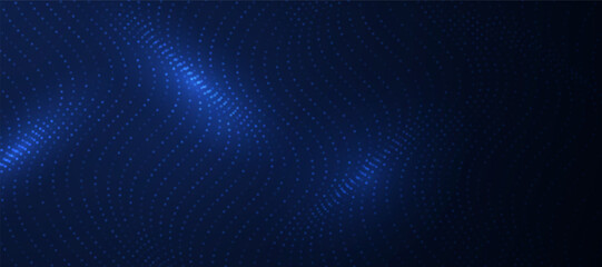 Futuristic abstract technology particle pattern, particle elements on dark blue background.