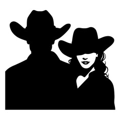 cowboy and cowgirl silhouette 