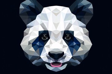 a panda face with low polygons