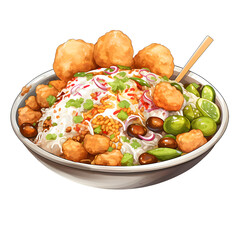 Indian traditional food name pani puri or Golgappa, gol gappa or panipuri, the indian chat food on transparent background - obrazy, fototapety, plakaty