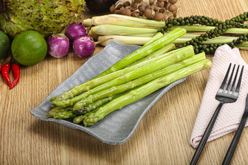 Dietary cuisine - boiled aspargus stem