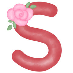 Red flower alphabet s