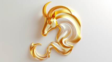 Capricorn sign of horoscope isolated on white