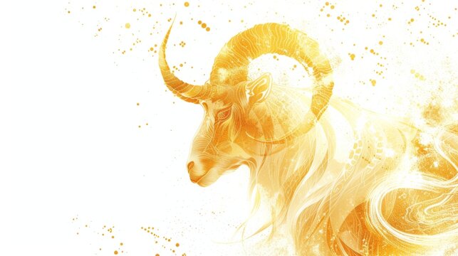 Capricorn sign of horoscope isolated on white