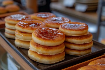 Obraz na płótnie Canvas Bean jam filled pancakes known as dorayaki are delicious buns
