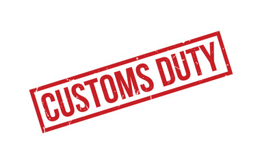 Red Customs Duty Rubber Stamp Seal Vector