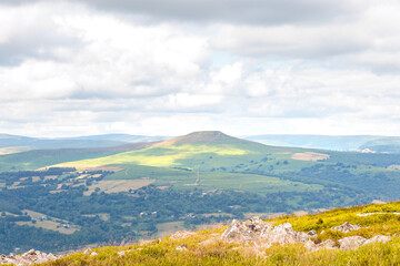 Amazing landscape view of Abergavenny, Monmouthshire, Wales, England
