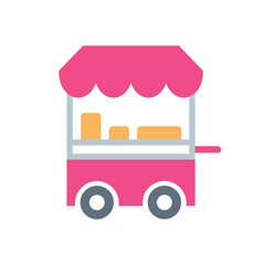 Naklejka premium Street Food Icon. Street Food Flat Icon Symbol Vector Illustration