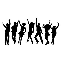 silhouettes of dancing people
