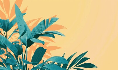 Fototapeta na wymiar tropical leaves abstract art design illustration background, banner, decoration, print, wallpaper