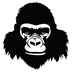 Gorilla heads vector silhouette illustration