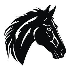 horse silhouette isolated on white