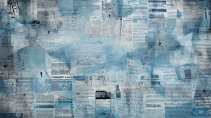 The background is old newspaper clippings in Azure color.