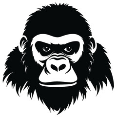 Gorilla heads vector silhouette illustration