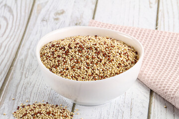 Raw dry quinoa cereal grain