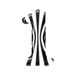 White symbol with black thin straps. number 1