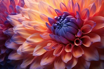 Colorful dahlia flower close up. Colorful flowers background, Close up beautiful follower. AI generated