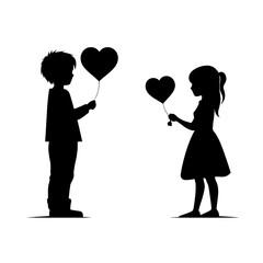 boy and girl in love silhouette 