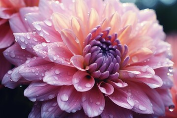 Colorful dahlia flower close up. Colorful flowers background, Close up beautiful follower. AI generated