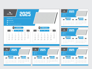 vector abstract new year calendar template 2025