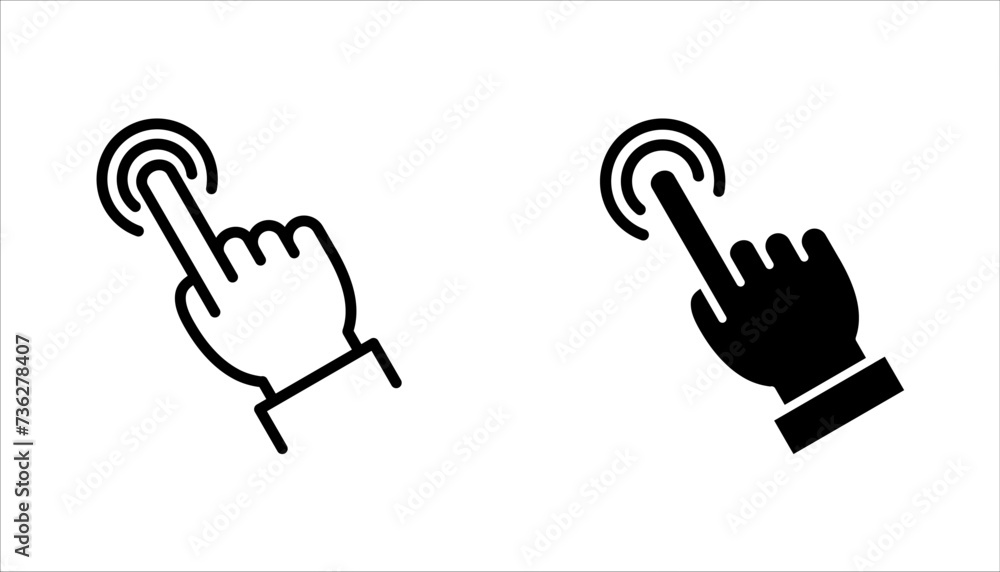 Aufkleber touch vector icons set. vector illustration isolated for graphic and web design on white background