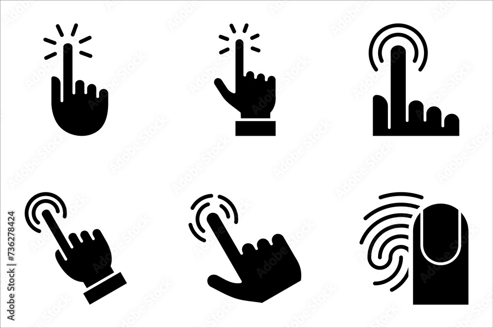 Poster touch vector icons set. vector illustration isolated for graphic and web design on white background