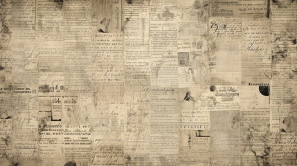 Fototapeta premium The background is old newspaper clippings in Ivory color