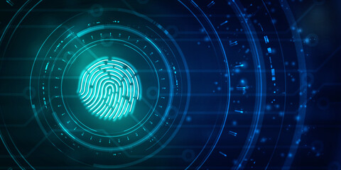 Fingerprint Scanning Technology Concept 2d Illustration
