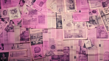  The background is old newspaper clippings in Mauve color.