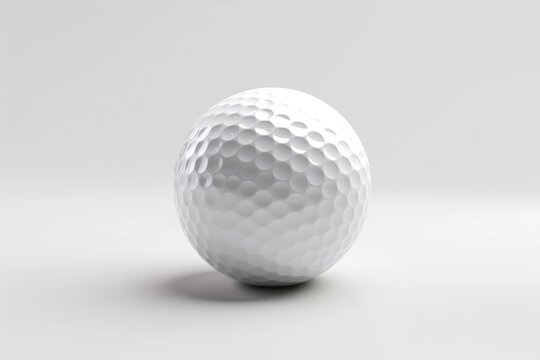 3D image of a white golf ball with a cut edge