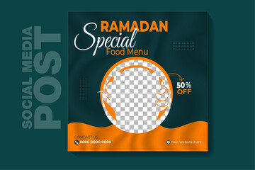 This is a square special food social media post banner template. This template are fully editable and customisable (text, color, photo).You can edit it quickly and easily.