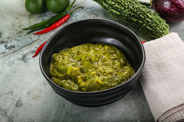 Indian cuisine - palak paneer cheese with spinach