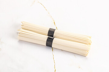 Raw asian udon noodle for cooking