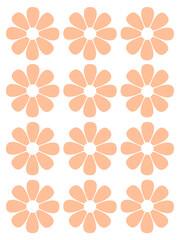 Illustration in der Farbe Peach Fuzz mit Blumen auf transparentem Hintergrund