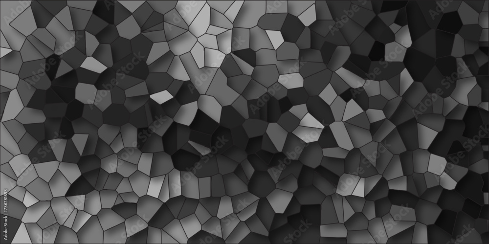 Poster abstract black geometric with triangles and marble texture. seamless pattern mosaic marble pattern t