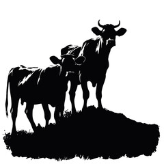 
silhouette of a cow
