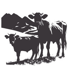 
silhouette of a cow
