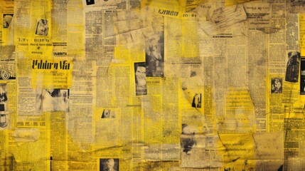  The background is old newspaper clippings in Yellow color.
