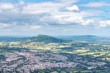Fototapeta na wymiar Amazing landscape view of Abergavenny, Monmouthshire, Wales, England