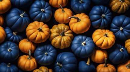 The background of many pumpkins is in Navy Blue color