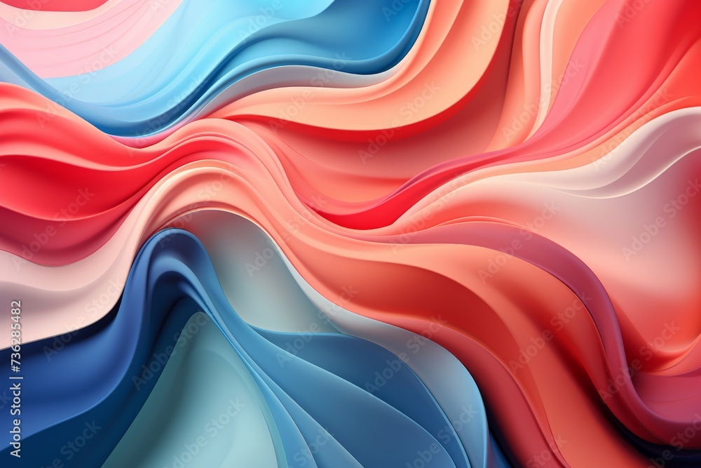 Poster abstract fluid shapes in blue and red gradient. abstract background featuring fluid shapes with a ha