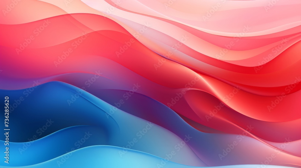 Poster abstract fluid shapes in blue and red gradient. abstract background featuring fluid shapes with a ha